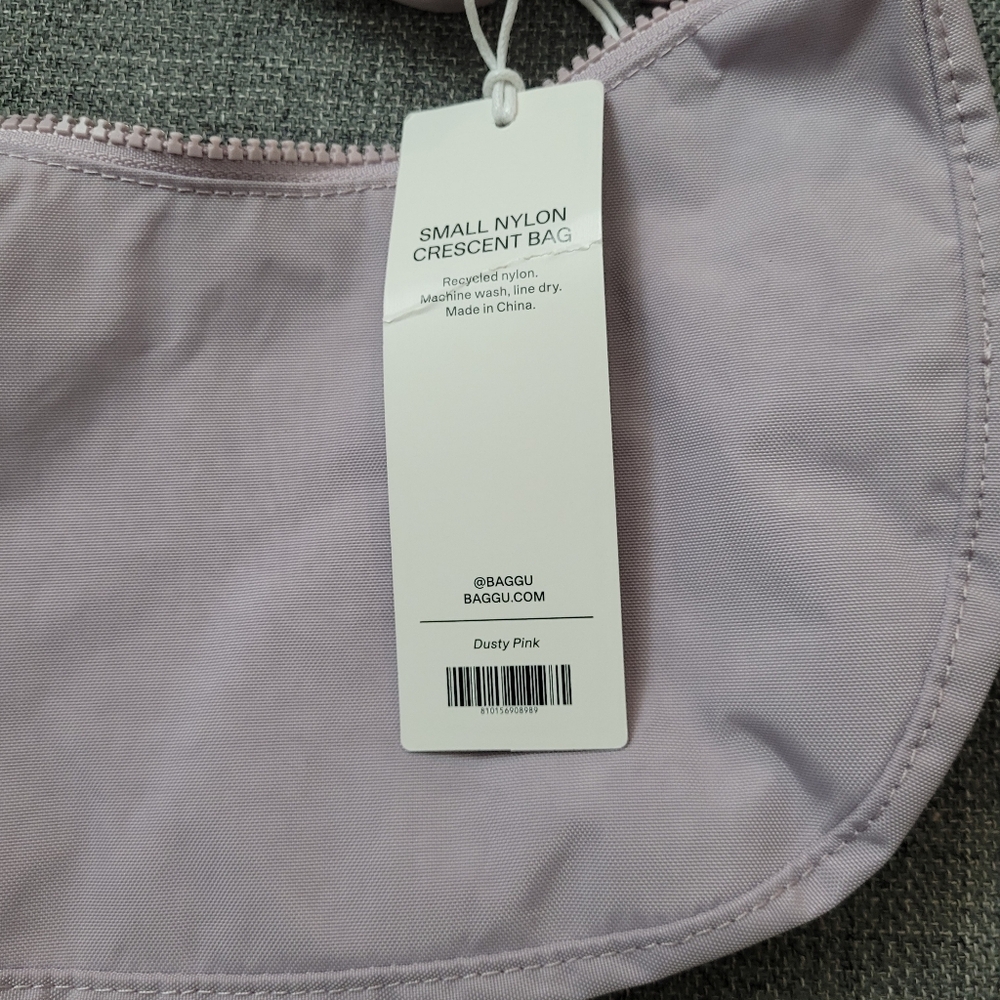BAGGU Dusty Pink Small Crescent Crossbody or Shoulder Bag - Picture 11 of 11